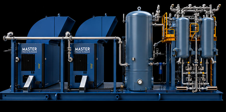 200 HP Water Lubricated Rotary Screw Compressor with Refrigerated Dryres